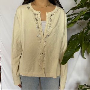 Croft & Barrow Detailed Beige Cardigan